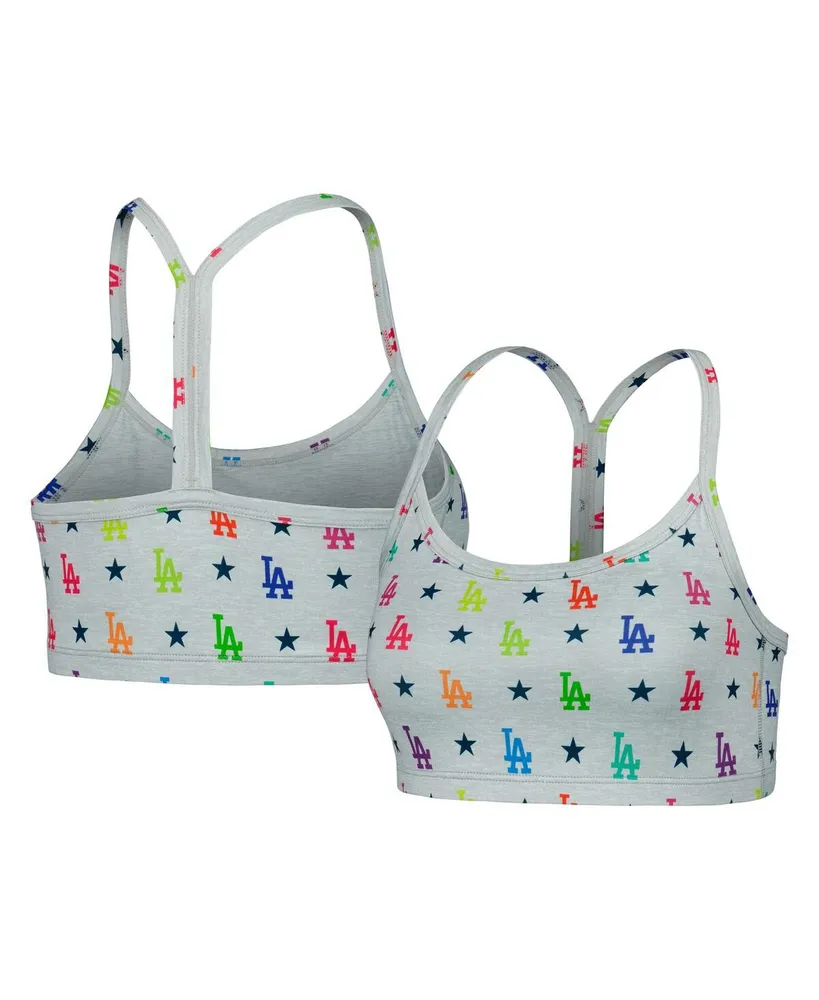 Women's Terez Gray Los Angeles Dodgers Tlc Rainbow Bra