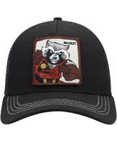 Men's Black Guardians of the Galaxy Rocket Retro A-Frame Snapback Hat