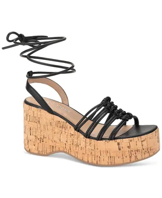 Sun + Stone Women's Fallonn Strappy Lace Up Platform Wedge Sandals, Created for Macy's