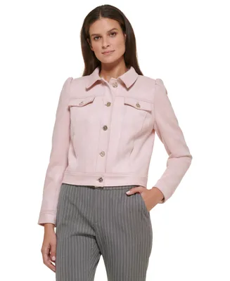Tommy Hilfiger Women's Puff-Shoulder Button-Front Jacket