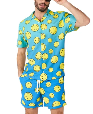 OppoSuits Men's Short-Sleeve Smiley Face Shirt & Shorts Set