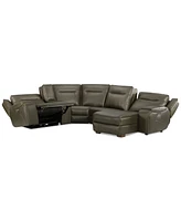 Closeout! Hansley 5-Pc. Zero Gravity Leather Sectional with Power Recliner and Chaise, Created for Macy's