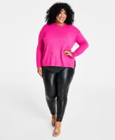 Vince Camuto Plus Size Crewneck Sweater Faux Leather Leggings