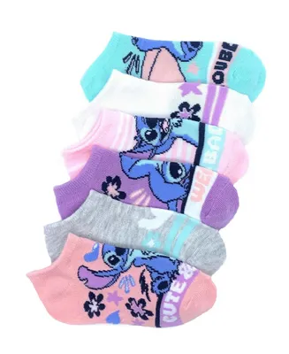 Lilo Stitch Big Girls No Show Socks, Pack of 6