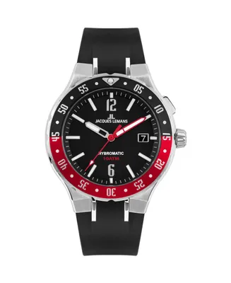 Jacques Lemans Men's Hybromatic Watch with Silicone Strap and Solid Stainless Steel 1-2109