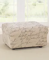 Waverly Stretch Pen Pal 1 Piece Ottoman Slipcover, 30" x 26" x 20"