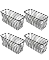 Smart Design Nestable 6" x 16" x 6" Basket Organizer with Handles