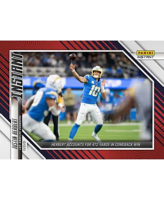 Justin Herbert Los Angeles Chargers Parallel Panini America Instant Nfl Week 11 Accounts for 472 Yards in Comeback Win Single Trading Card