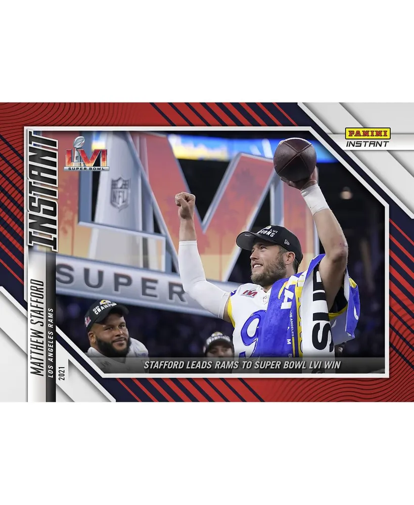 Matthew Stafford Los Angeles Rams Parallel Panini America Instant Super Bowl Lvi Stafford Leads Rams to Super Bowl Lvi Win Single Trading Card