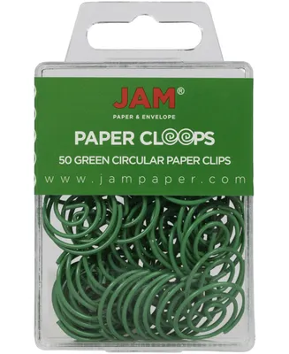 Jam Paper Circular Paper Clips - Round Paperclips - 50 Per Pack