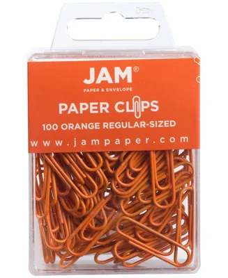 Jam Paper Colorful Standard Paper Clips - Regular 1" - Paperclips - 100 Per Pack