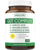 Healths Harmony Gut Complex with Caprylic Acid, Oregano Leaf, Probiotics Capsules, Health's Harmony, 120ct