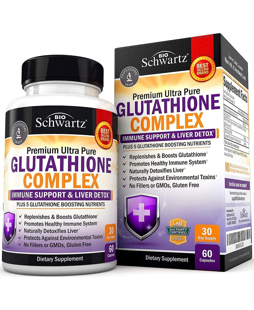 Glutathione Supplement Liver Detox with Quercetin Vitamin C Milk Thistle Alpha Lipoic Acid Liver Supplement & Immune Support Pills