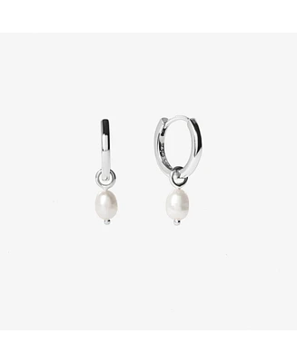 Ana Luisa Pearl Huggie Hoops - Frida Silver