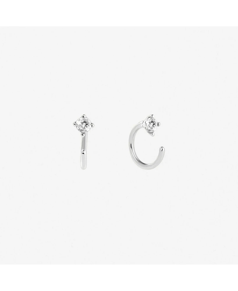 Ana Luisa Cz Hoop Earrings - Cassie Silver