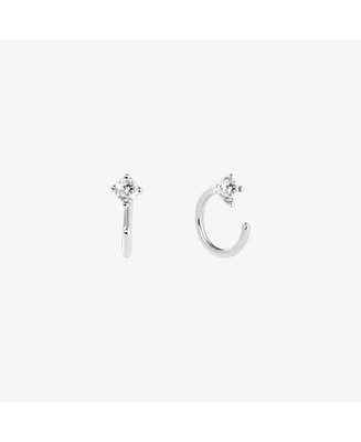 Ana Luisa Cz Hoop Earrings - Cassie Silver