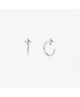 Ana Luisa Cz Hoop Earrings - Cassie Silver