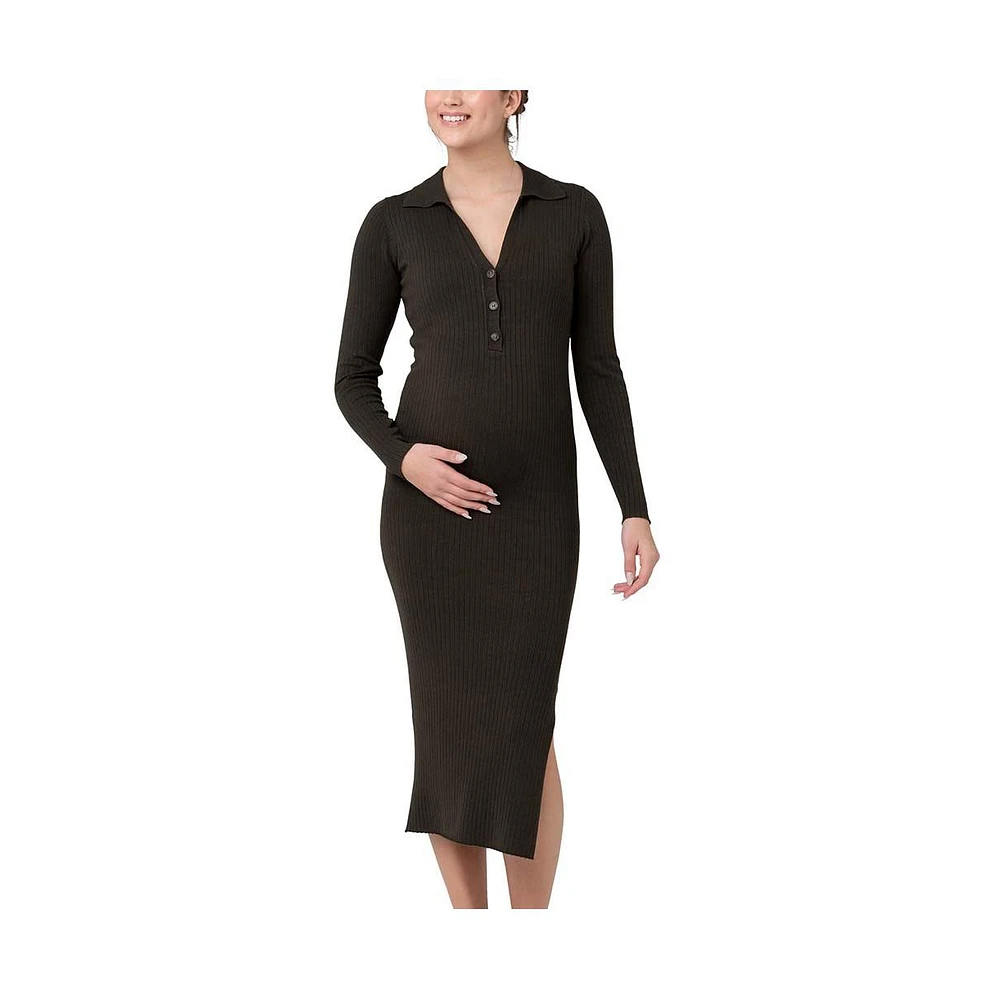 Ripe Maternity Sammy Knit Polo Nursing Dress Ivy