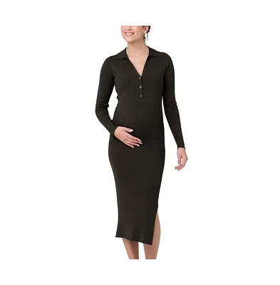 Ripe Maternity Sammy Knit Polo Nursing Dress Ivy