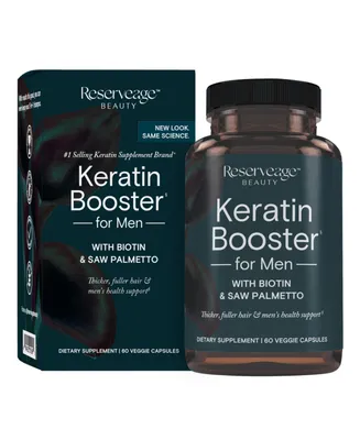 Reserveage Keratin Hair Booster for Men, Helps Block Dht to Reduce Baldness by Supporting Hair Growth with Saw Palmetto, Biotin, and Beta Sitosterol,