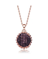 Genevive Sterling Silver Cubic Zirconia Round shaped Pendant