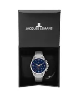 Jacques Lemans Men's Liverpool Watch with Solid Stainless Steel Band, Chronograph 1-2118