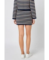 English Factory Women's Knit Striped Mini Skirt