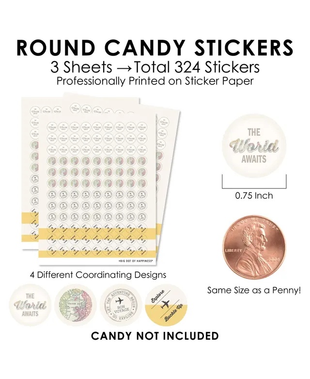 Big Dot of Happiness Masquerade - Mini Candy Bar Wrappers, Round Candy  Stickers and Circle Stickers - Mask Party Candy Favor Sticker Kit - 304  Pieces