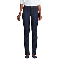 Lands' End Petite Recover Mid Rise Straight Leg Blue Jeans