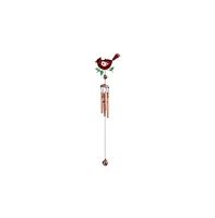 24" Long Northern Cardinal Wind Chime with Copper and Gem