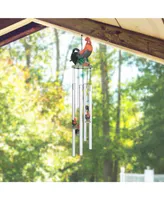 23" Long Rooster Round Top Wind Chime