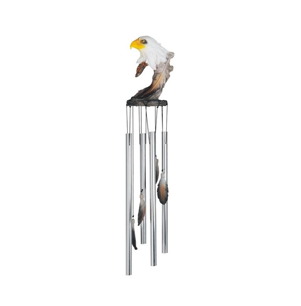 23" Long Eagle Round Top Wind Chime Wild Animal
