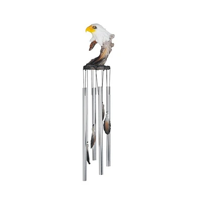 23" Long Eagle Round Top Wind Chime Wild Animal