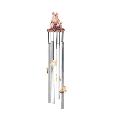 23" Long Pig Round Top Wind Chime