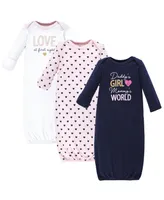 Hudson Baby Baby Girls Hudson Cotton Gowns, Love At First Sight, Preemie/Newborn