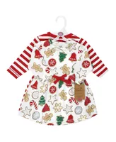 Touched by Nature Toddler Girls Organic Cotton Long-Sleeve Dresses, Christmas Cookies