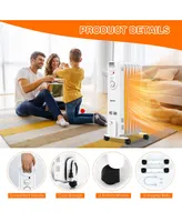 Costway 1500W Electric Oil Filled Radiator Space Heater 5-Fin Thermostat Room Radiant