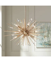 Possini Euro Design Janae Antique Gold Sputnik Chandelier Lighting 29.50" Wide Modern Industrial Clear Crystal Ball 12