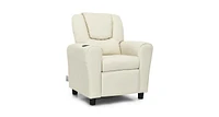 Children Pu Leather Recliner Chair with Front Footrest