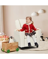 Children Pu Leather Recliner Chair with Front Footrest