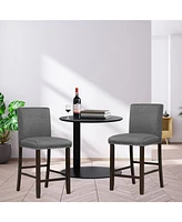 Set of 2 Bar Stools with Back for Kitchen Island