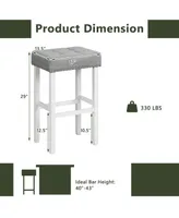 2 Pieces Counter Height Bar Stools with Sponge Padded Cushion-29"