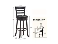 Set of 2 Bar Stools Swivel Bar Height Chairs with Pu Upholstered Seats Kitchen