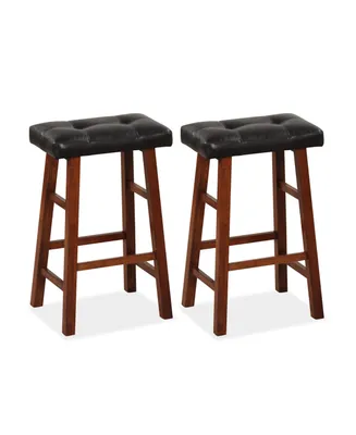 Set of 2 Modern Backless Bar Stools with Padded Cushion-29"