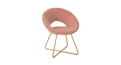 Modern Velvet Accent Chair Vanity with Metal Legs-Set of 2
