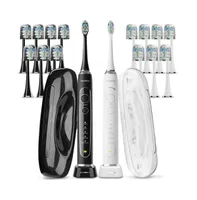AquaSonic Elite Duo Series Electric Toothbrush Set - Black & White