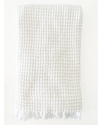 Anaya Home White Turkish Cotton Waffle Bath Towel