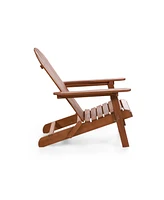 Furniture of America 35.5" Outdoor Eucalyptus Wood Folding Adirondrack Chair