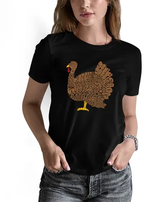 La Pop Art Women's Thanksgiving Word Short Sleeve T-shirt