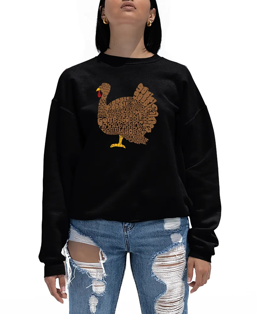 La Pop Art Women's Thanksgiving Word Crewneck Sweatshirt